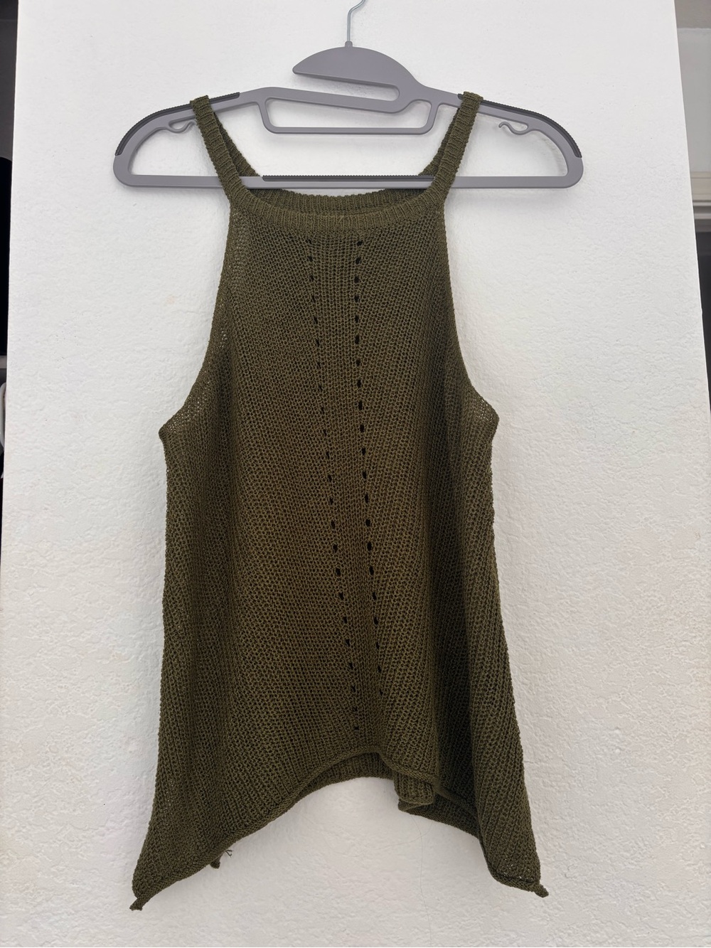 Women’s Olive Knit Halter Tank Top